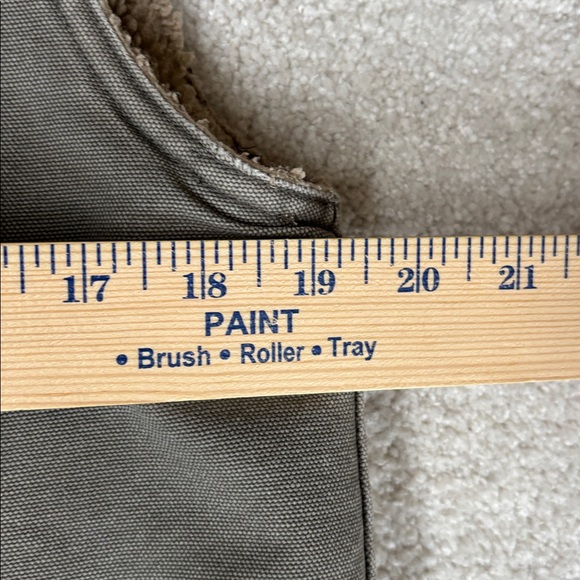 Sorel Duck Canvas Khaki Sherpa Fleece Lined Zip Vest Work Outdoors Mens Small - Picture 11 of 14